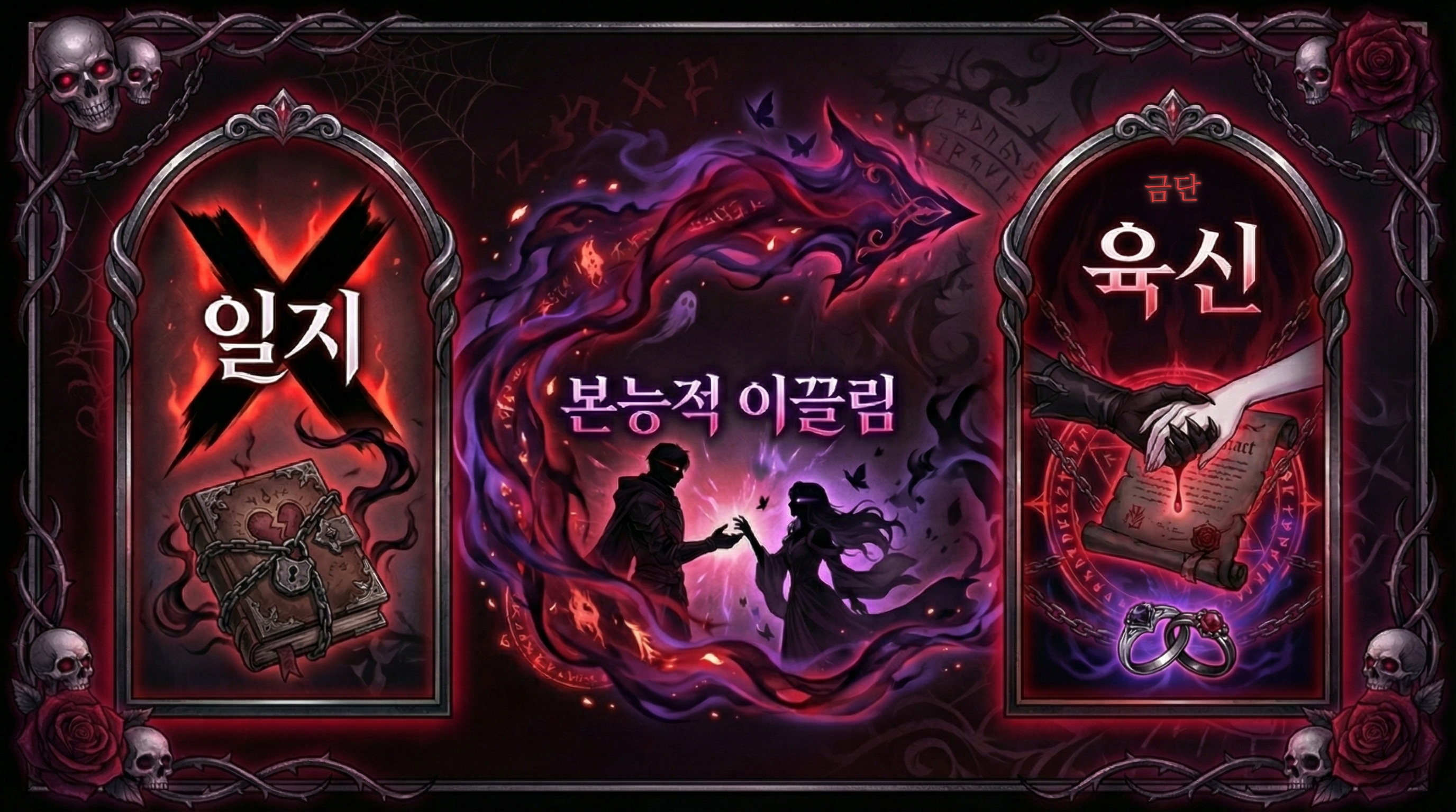 일지(가려짐) → 본능적 이끌림 → 금단 육신